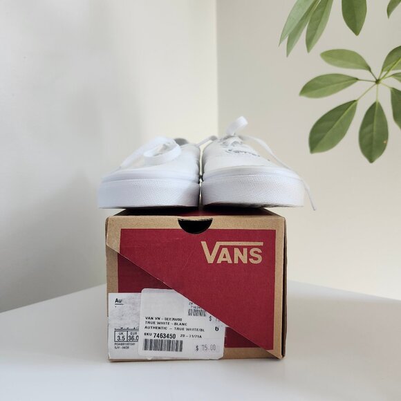 Vans Authentic | Size 6 | True White | Canvas - Picture 4 of 8